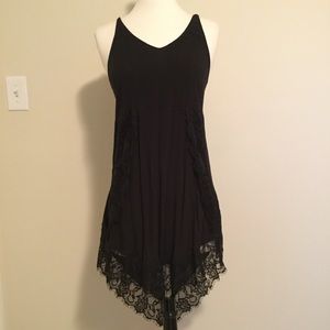 NWOT Free People Black Asymmetrical Slip Dress XS
